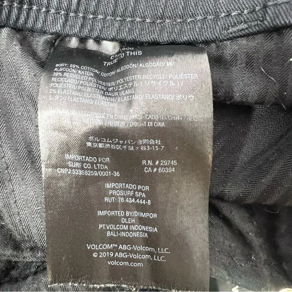 Volcom pants joggers kids Dark Jogger Pants pockets stretch waist